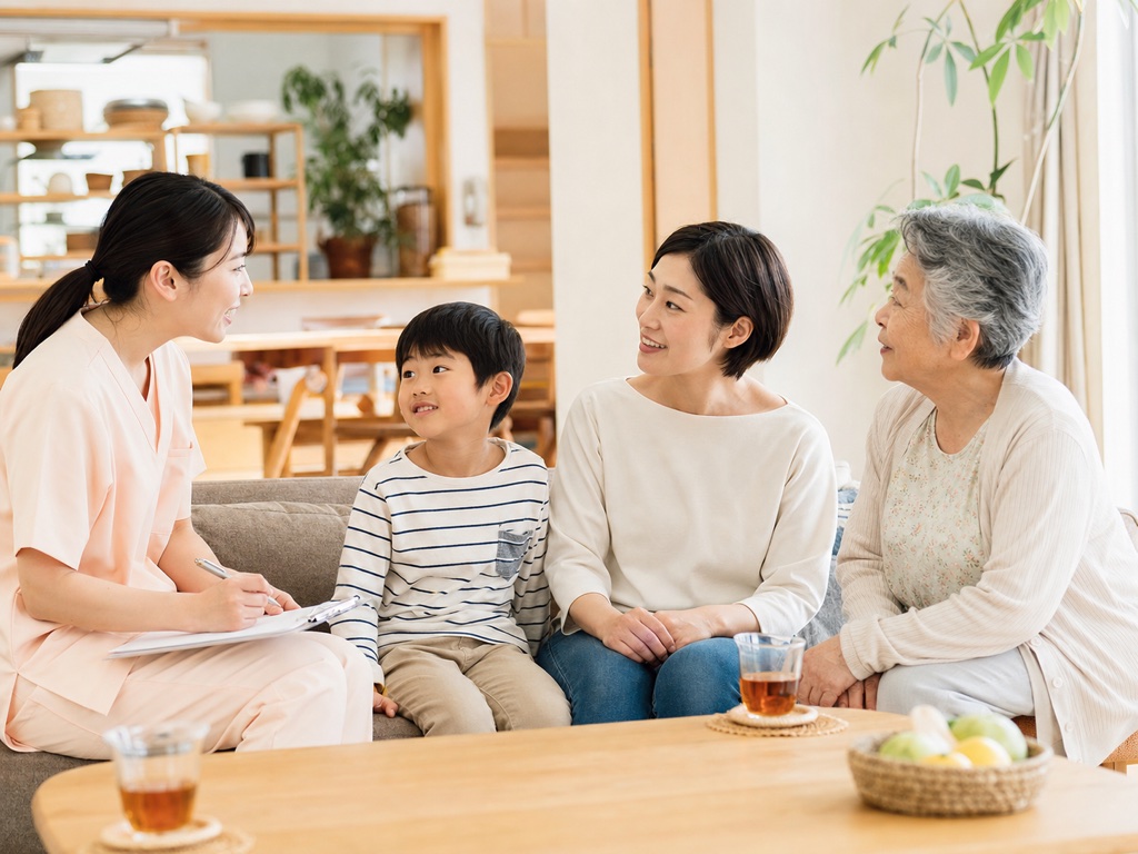 子どもから高齢者まで一生涯寄り添う訪問看護のイメージ