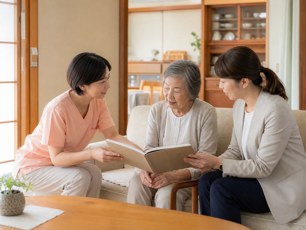 訪問看護師と支援者が高齢者の暮らしを支える連携のイメージ