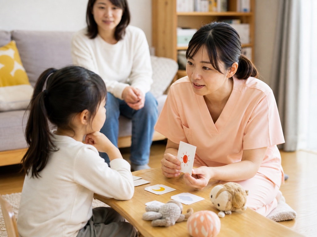 自宅で子どもの療育を支援する訪問看護のイメージ